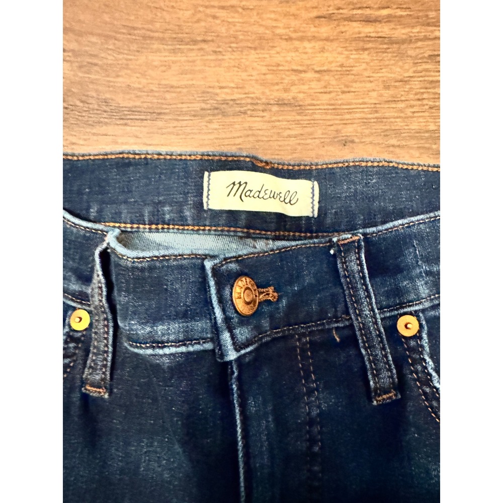 Madewell Mid-Rise Kick Out Jeans Dark Wash Blue Flare Denim Size 30 - Picture 5 of 9